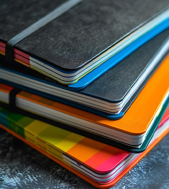 PU leather notebooks Abu Dhabi with foil logo